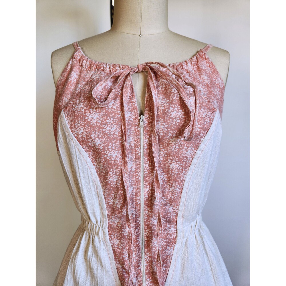 Vintage Mini Romper Jumpsuit Overall - Short Shorts Overall Boho Bohemian 80s XS - Picture 2 of 10